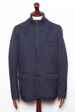 【サイズ52まであり】GA000168U ウォーターレペレント 撥水ストレッチナイロン ライトダウン 2B ジャケット / ネイビー 9202