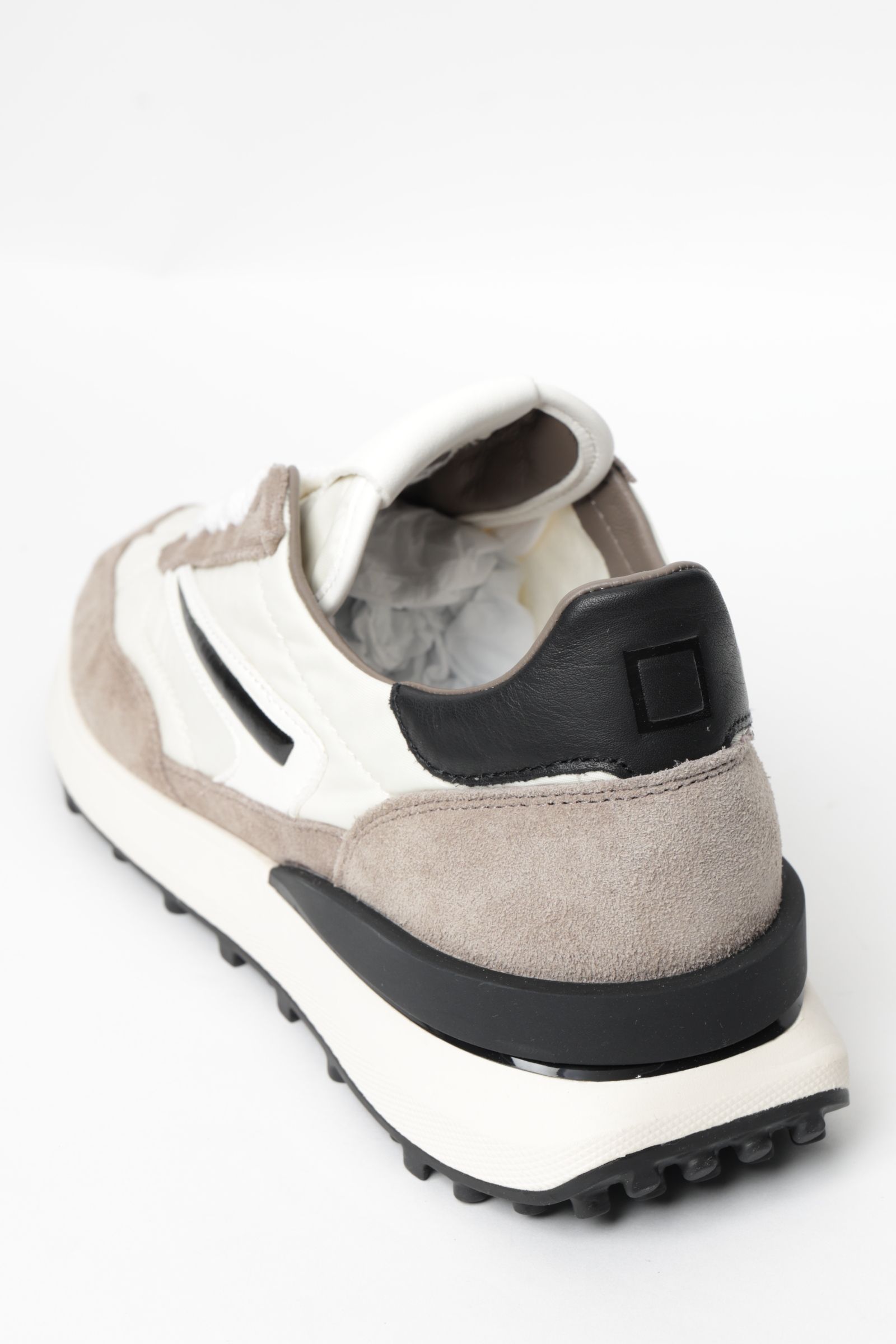 ATHLETA NYLON MILK-BLACK ナイロン × スウェード ランシュータイプ スニーカー / オフホワイト