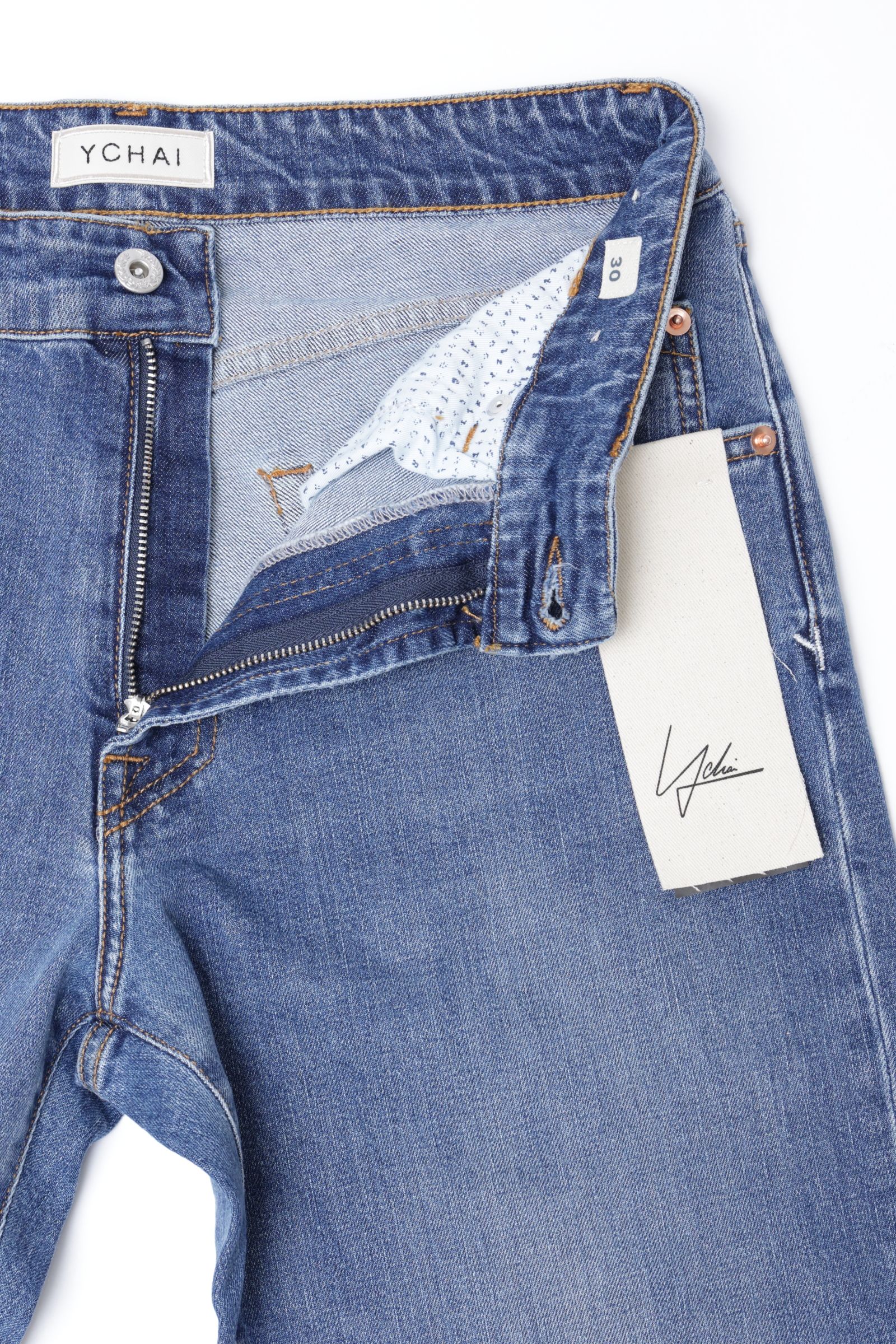 ROBUSTO ワイドテーパード ストーンウォッシュ デニムパンツ  / ブルーウォッシュ