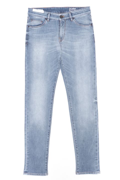 SWING / SUPERSLIM FIT コットン ストレッチ ウォッシュド デニムパンツ / MK57 ライトブルー