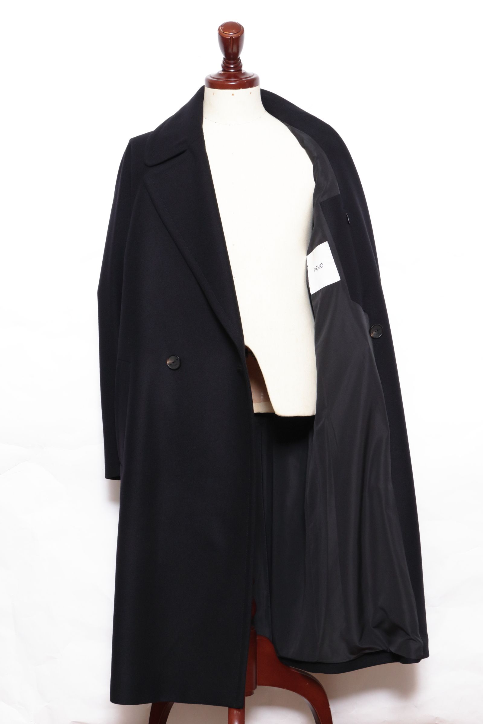 BRINDISI - ブリンディジ ウール ベルテッド ダブルコート / ネイビー 4013