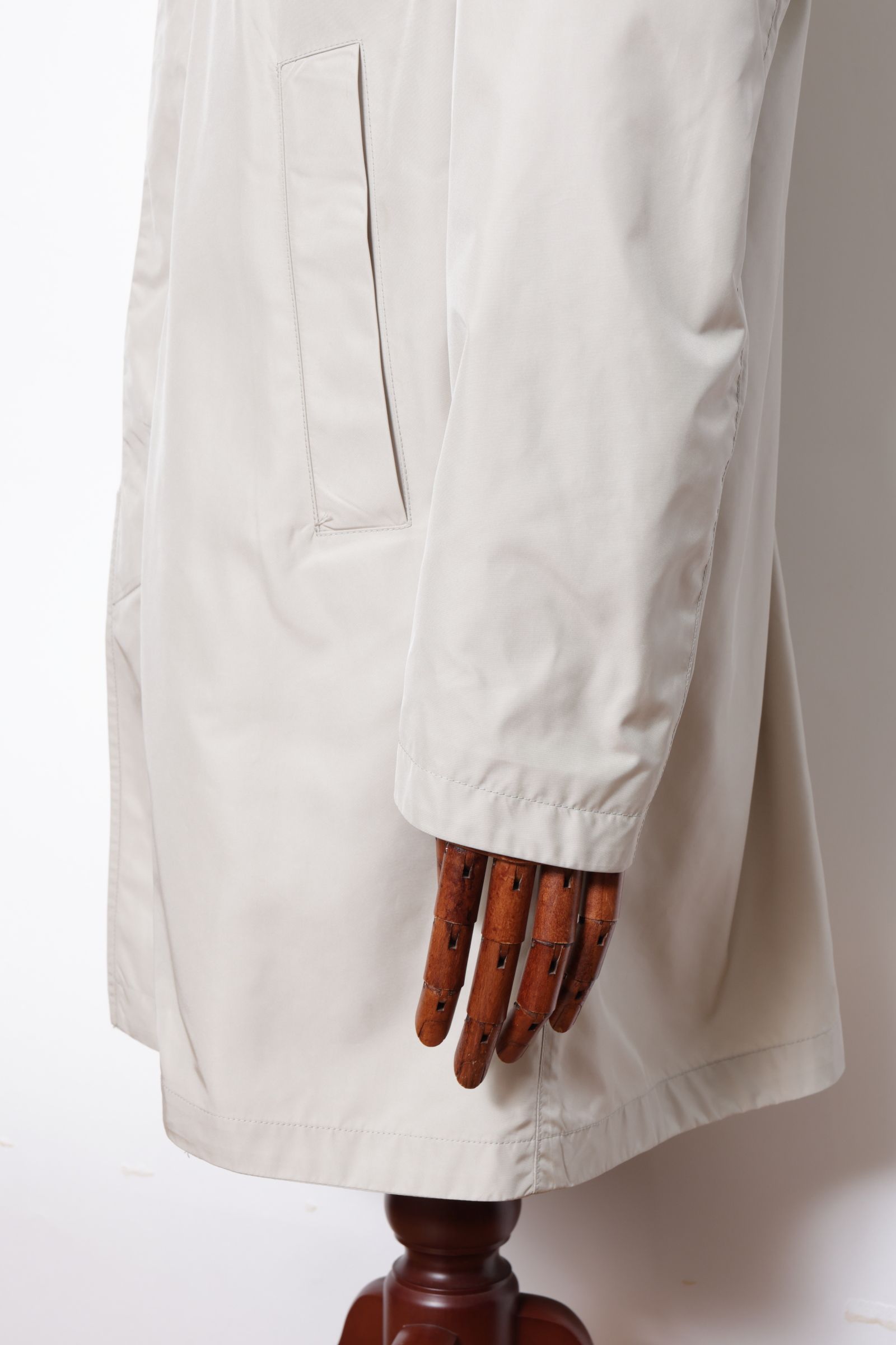 高密度ポリエステル 脱着式フード チェスタコート / アイボリー 1985