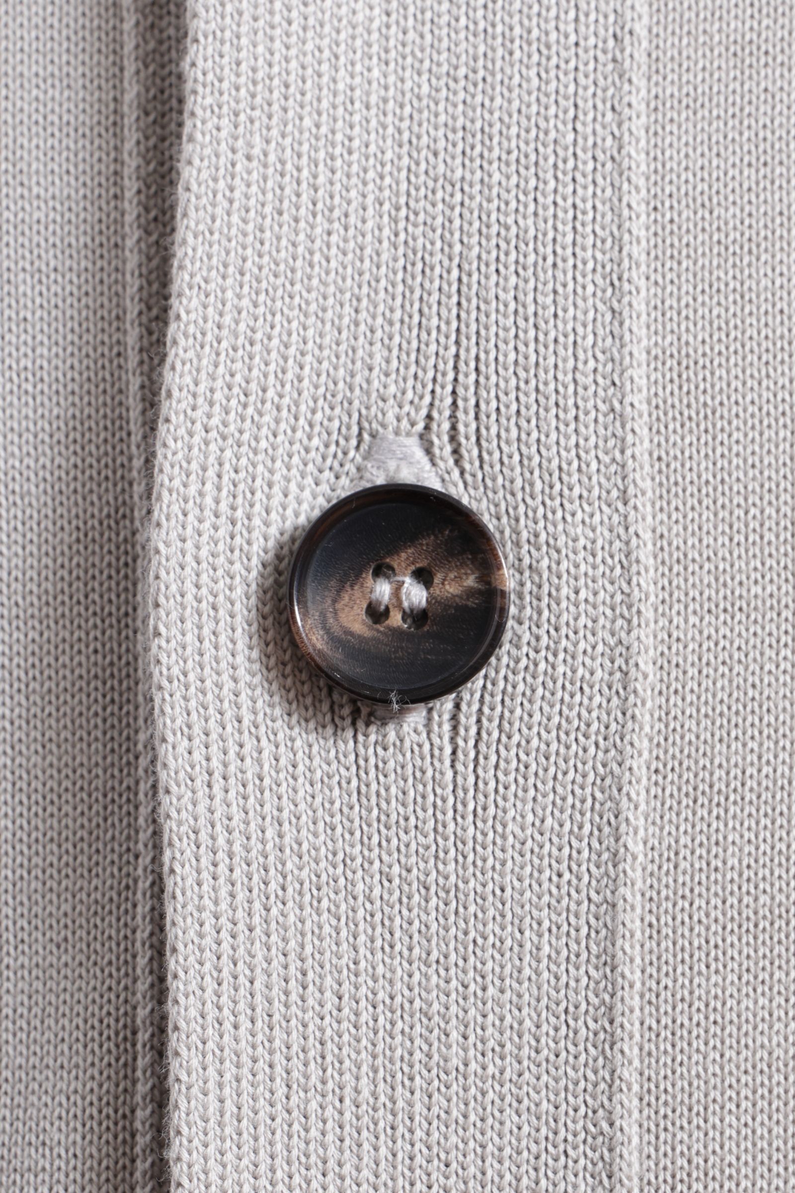 BB3MLT クレープ コットン ニット ハイゲージ スタンドカラー カーディガン / ライトグレー 0902