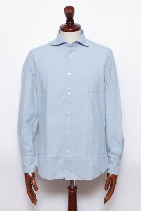 SIMONE シモーネ / BALI バーリ コットン シャンブレー カッタウェイ シャツ / ライトインディゴ