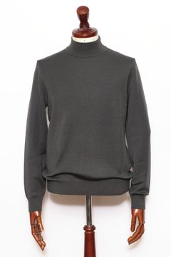lussoシリーズ #0721 18G カシミヤシルク モックネック ロングスリーブ ニット / SPACE GRAY スペースグレー