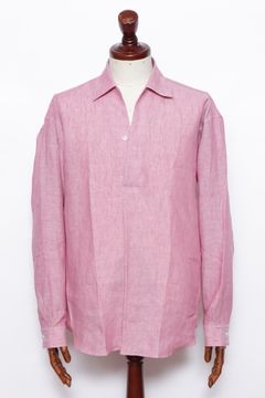 ALBINI LINEN POOL SIDE SHIRT アルビニ社 リネン カプリシャツ / ピンク