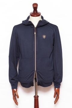 【セットアップ】REDA PARKA JACKET ストレッチ ウール ジャージ ジップ パーカー / ネイビー