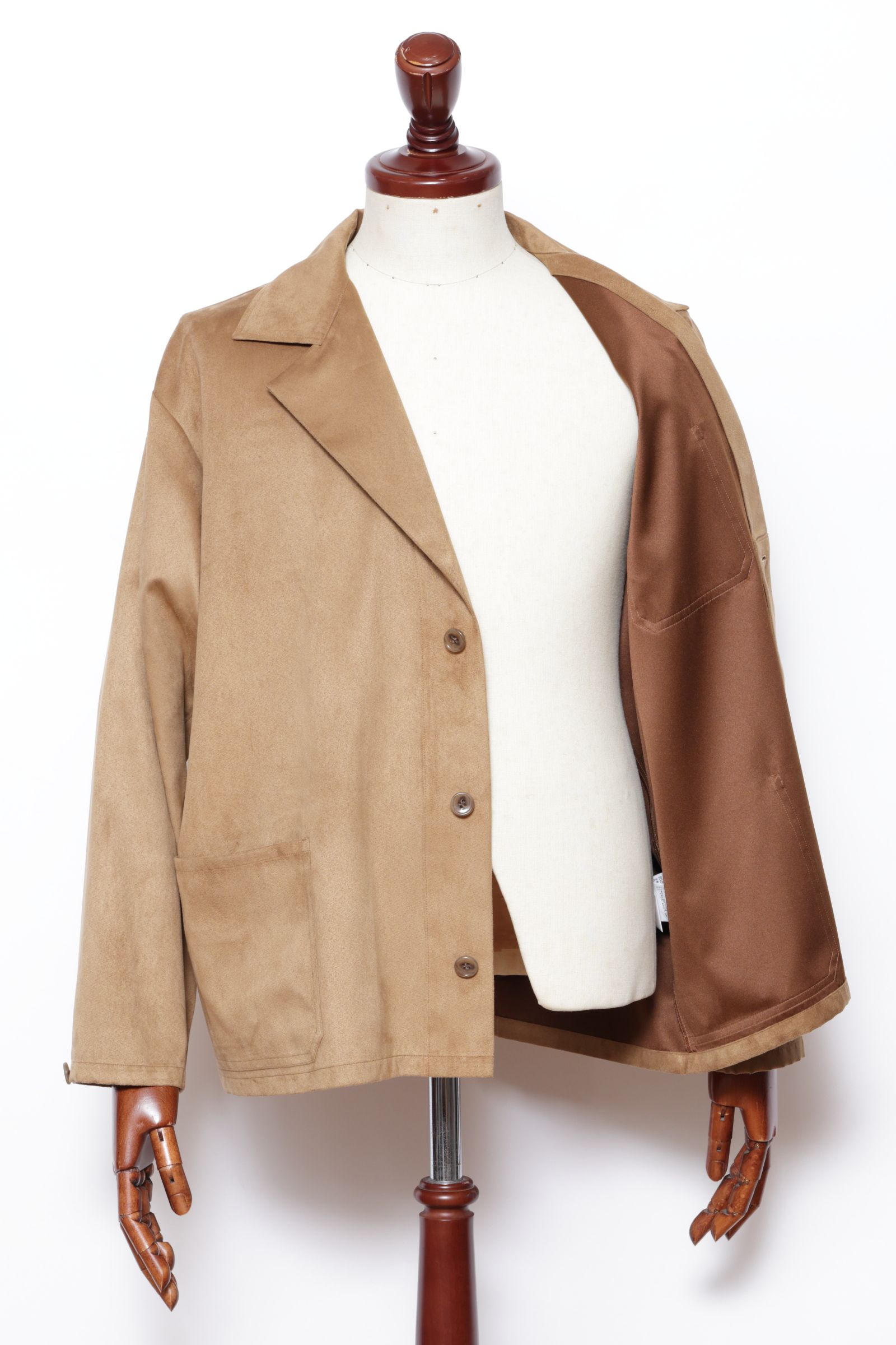 フェイクスエード カバーオール ジャケット / モカベージュ