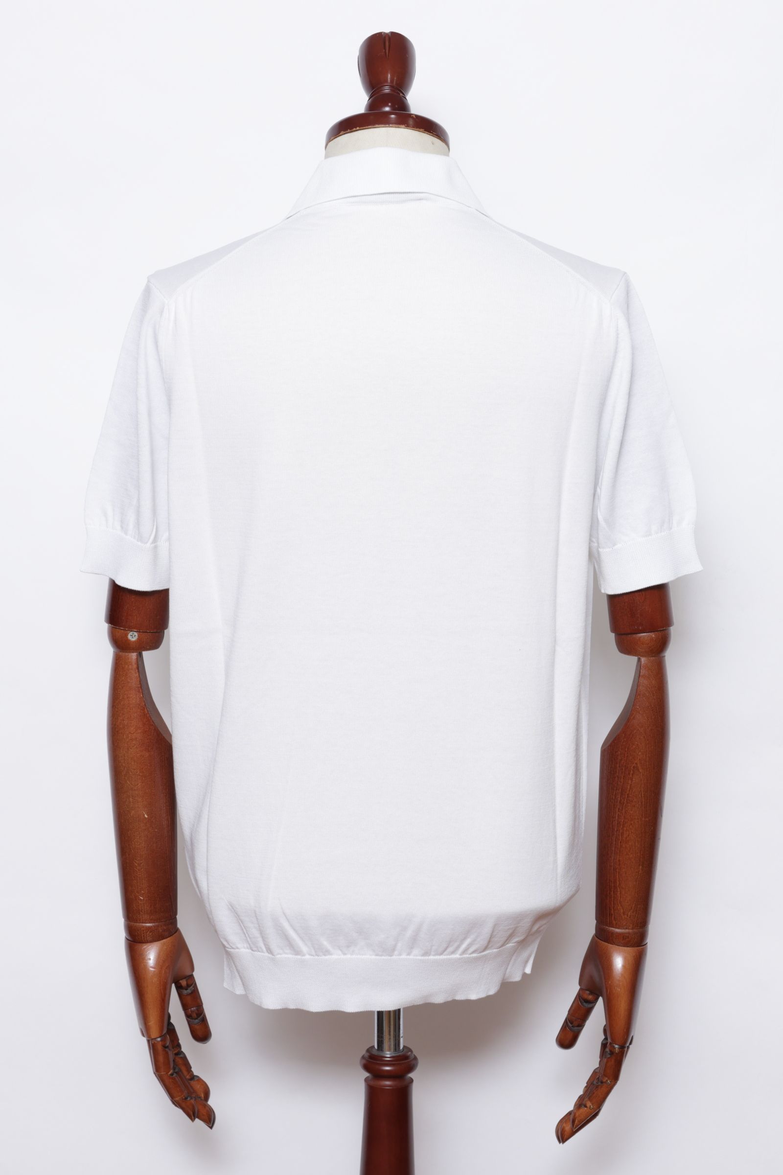 干場氏モデル クレープコットン ショートスリーブ スキッパーポロ / ホワイト