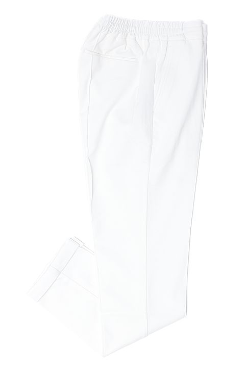 【干場義雅氏 別注モデル】H DUE アッカデュエ 永久クリース ジャージーパンツ / ホワイト