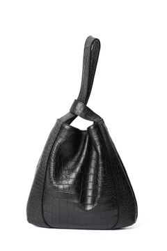 【BEKKU HOMME 別注】クロコダイル型押し ワンハンドルバッグ / ブラック