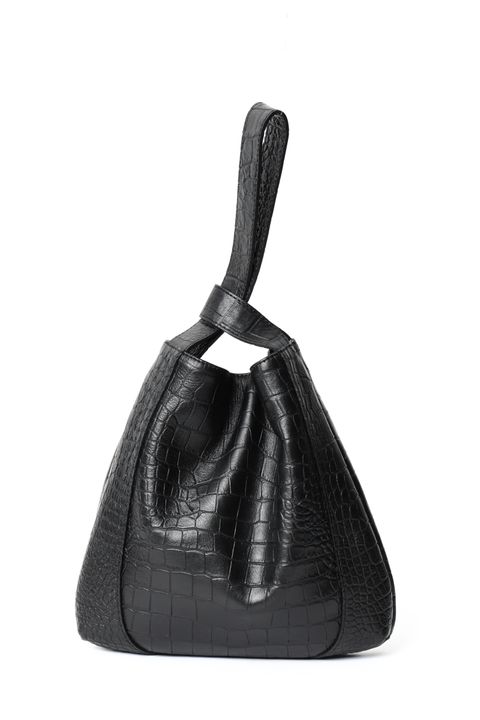 【BEKKU HOMME 別注】クロコダイル型押し ワンハンドルバッグ / ブラック