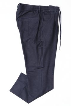 【セットアップあり】"THE FIRST CLASS" CERVINO ウォームジャージ 1プリーツ テーパード イージースラックス / NVY ネイビー