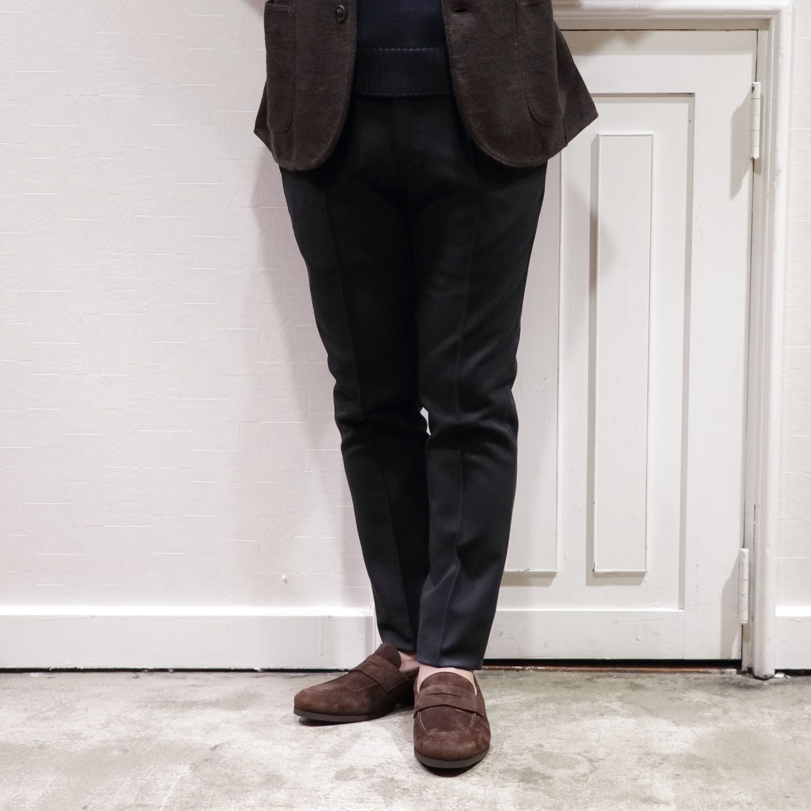 "LARDINI"ニットジャケットを使用したニットオンニットスタイル