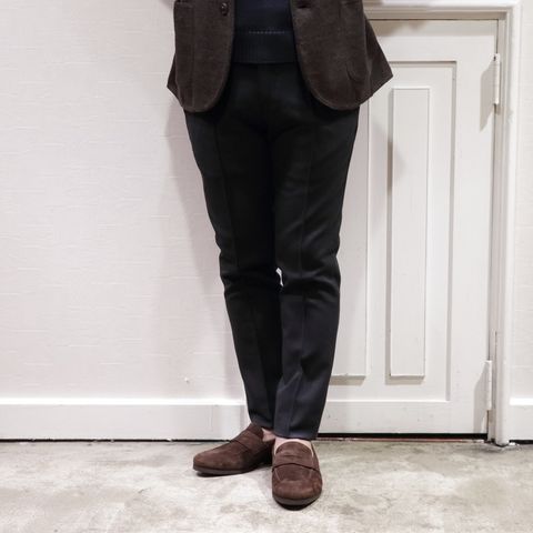 "LARDINI"ニットジャケットを使用したニットオンニットスタイル