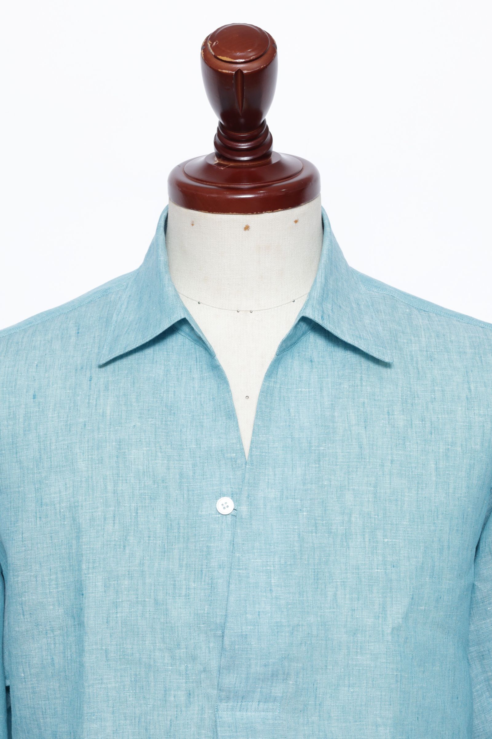 ALBINI LINEN POOL SIDE SHIRT アルビニ社 リネン カプリシャツ / グリーン