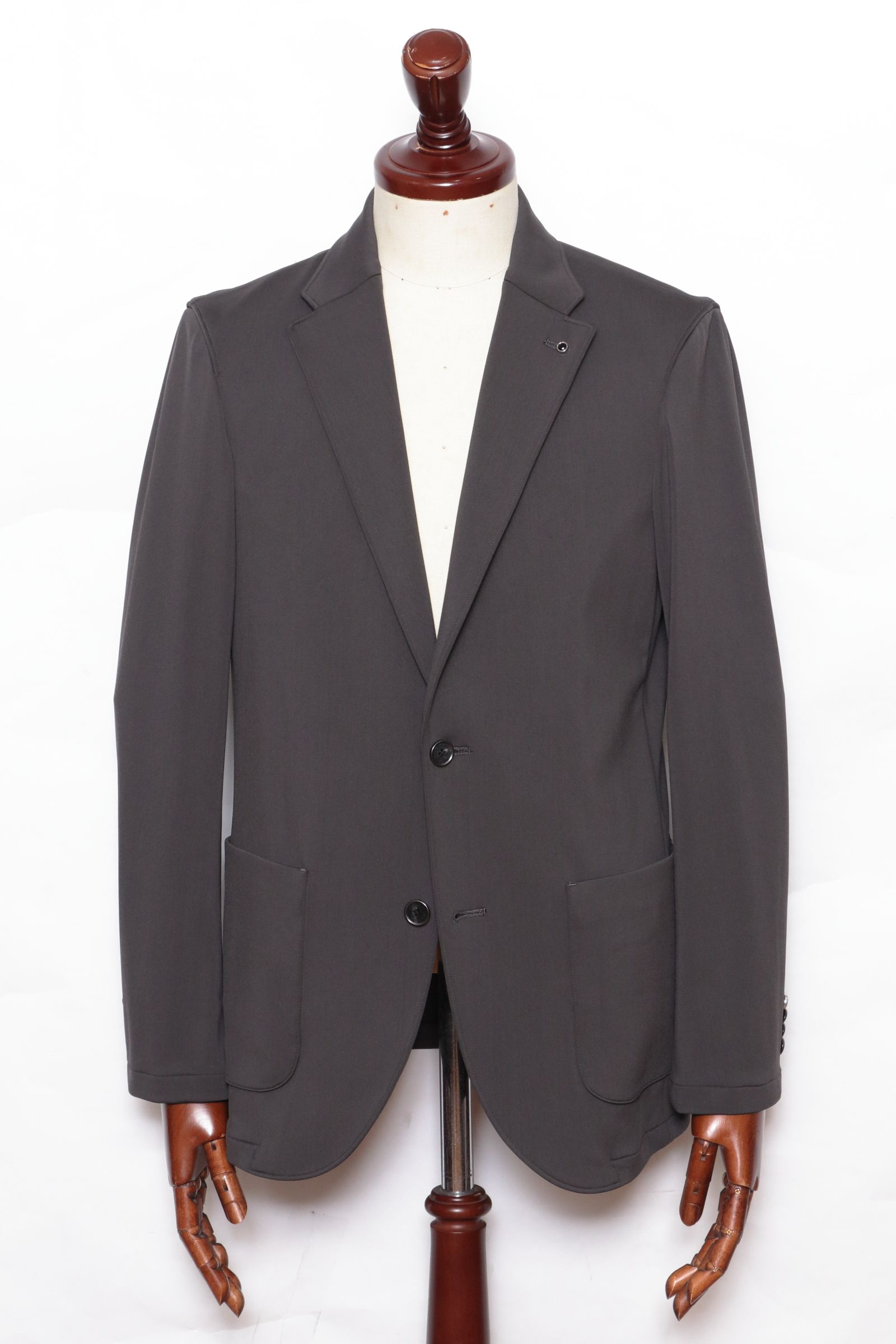 【セットアップあり】MALPENSA  SHINE TRICOT マルペンサシャイントリコ ストレッチナイロン 2B ジャケット / CGRY チャコールグレー