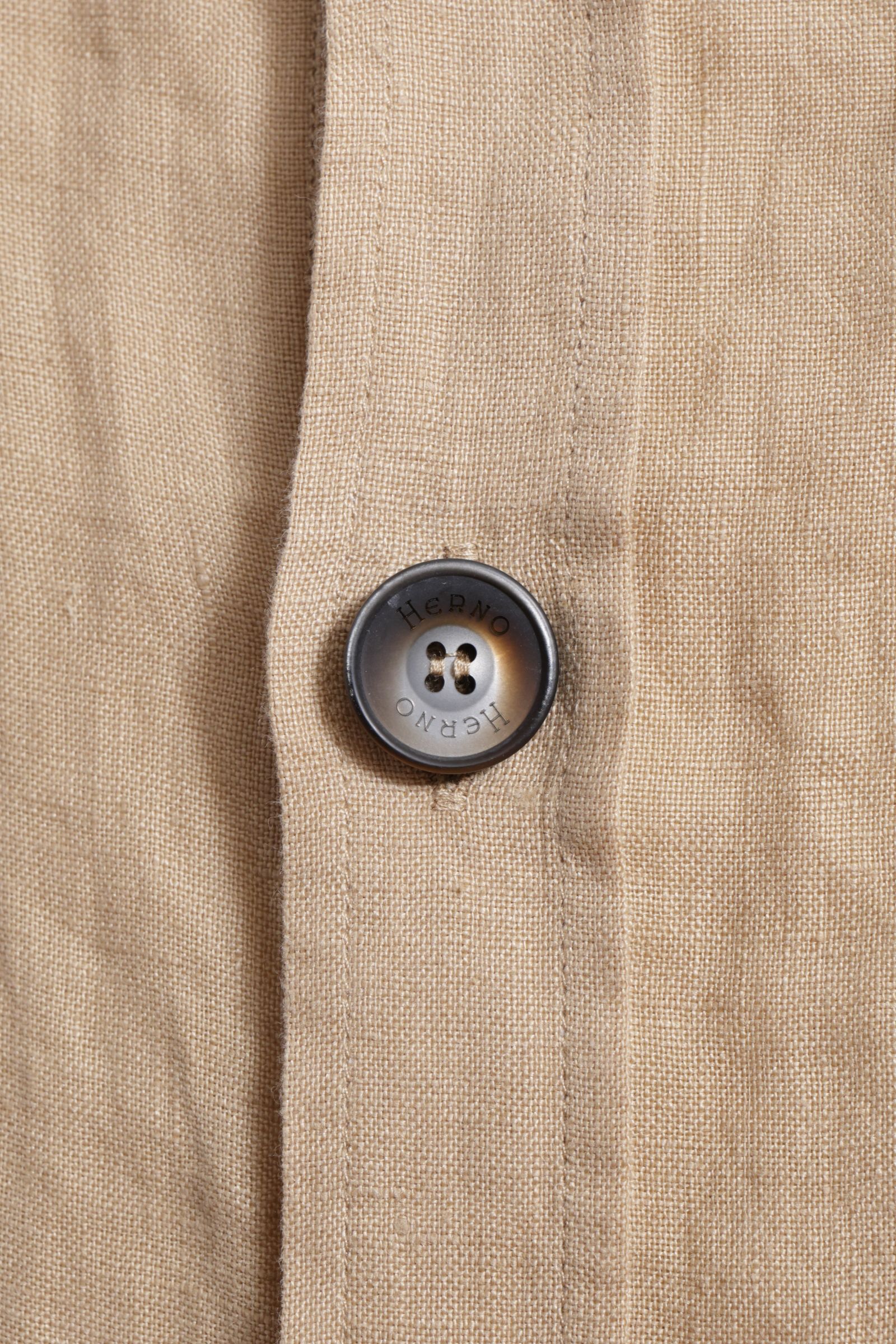 FI000152U ガーメントダイ リネン サファリジャケット  / 2000 キャメルベージュ