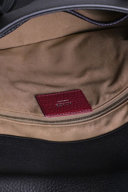 OSTRO2-SS オストロ2SSサイズ カーフ シュリンクレザー フラップ ミニボストンバッグ / ブラック
