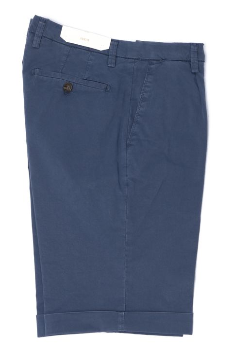 【干場さん別注】 BG101 コットンストレッチ ワンプリーツスリムショーツ  / ネイビー