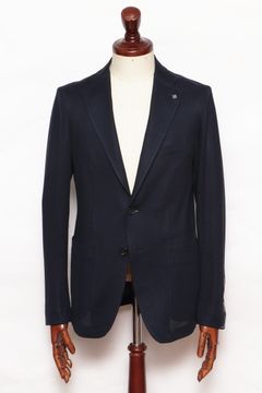 GRANSASSO 12Gモックネックニットを使用したジャケパンスタイル