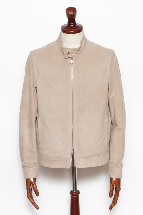 サイズ52まで JURI CAMOSCIO ゴートスエード シングル ライダース レザージャケット  / SABBIA ベージュ