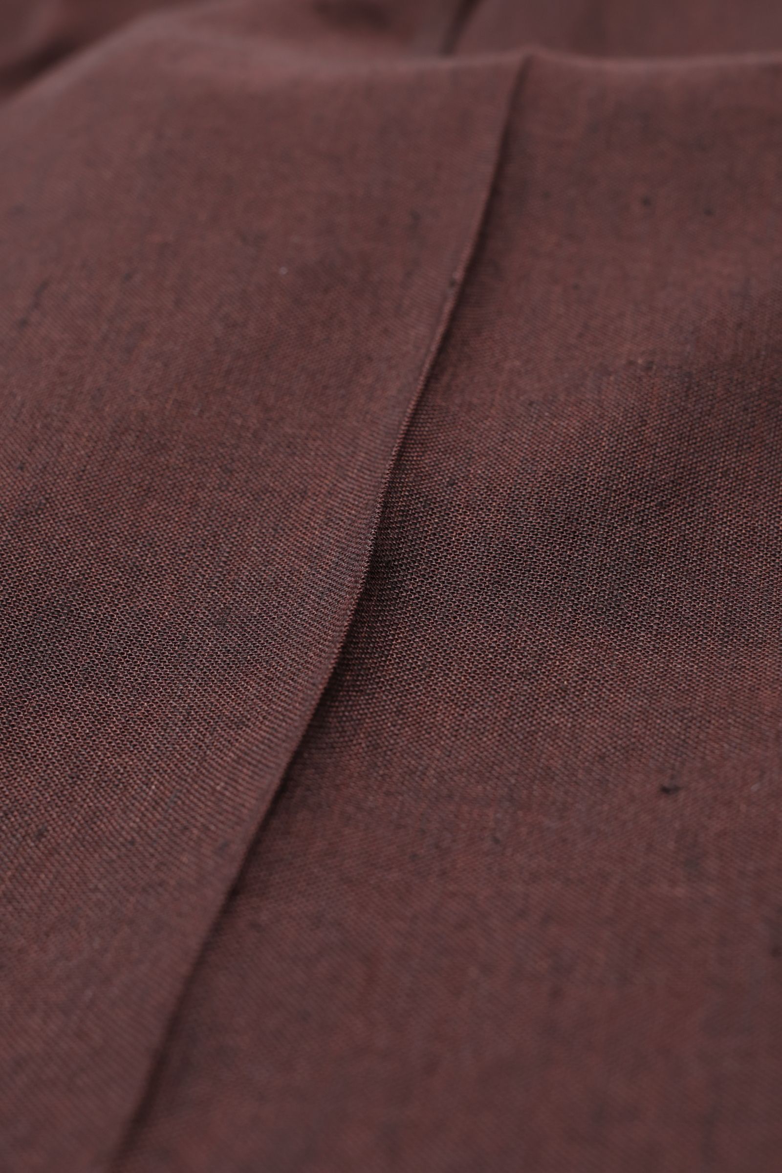 リネンレーヨン スラブ フルシャーリング ドローコード付き イージーパンツ / ブラウン