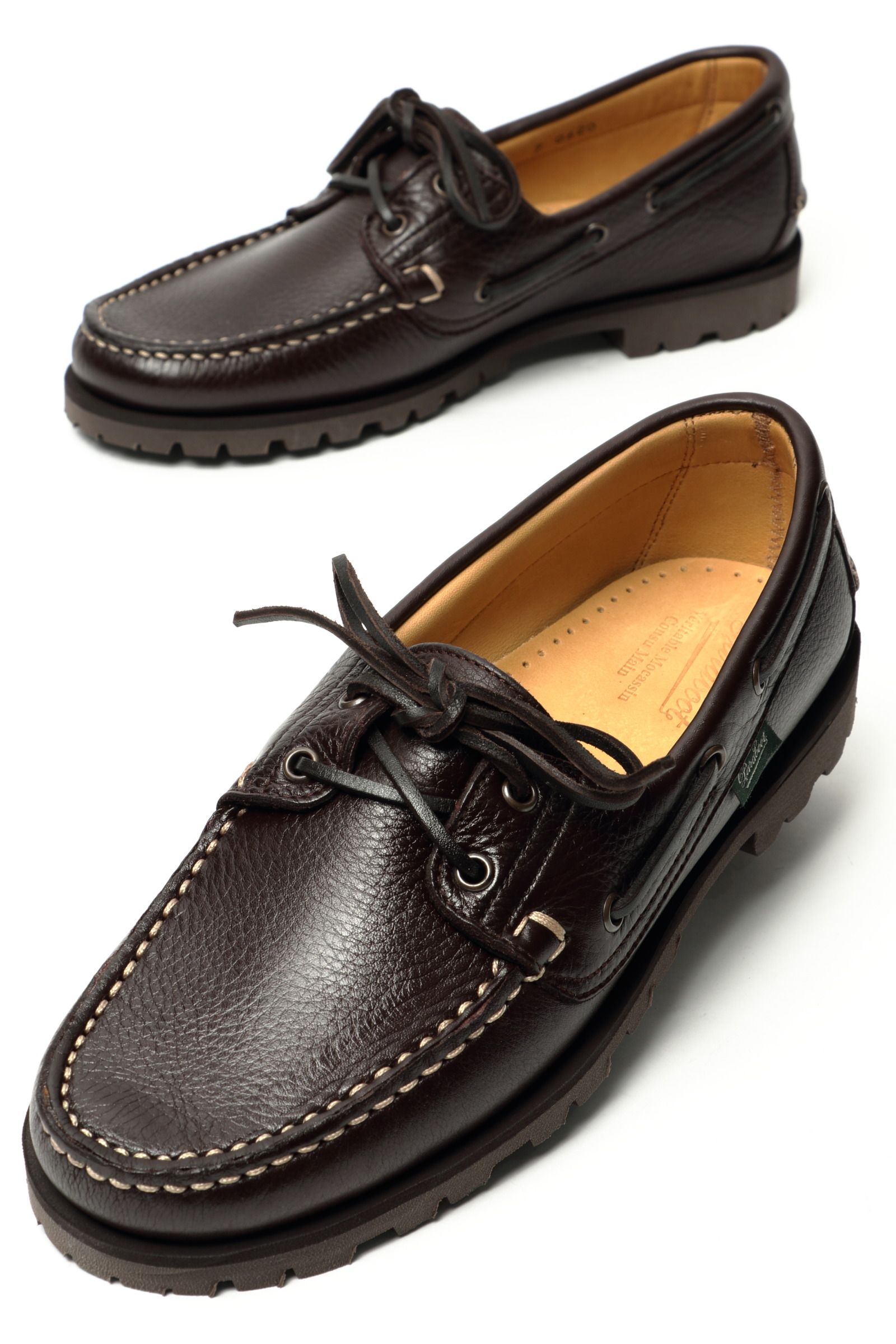 MALO - マロ シュリンクレザー キャンプモックシューズ 革靴 / ブラック NOIR - UK6/24.5~25.0