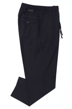 ウォッシャブルテクノトサキソニー フルシャーリング ドローコード付き イージーパンツ  / ブラック