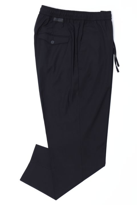 ウォッシャブルテクノトサキソニー フルシャーリング ドローコード付き イージーパンツ  / ブラック