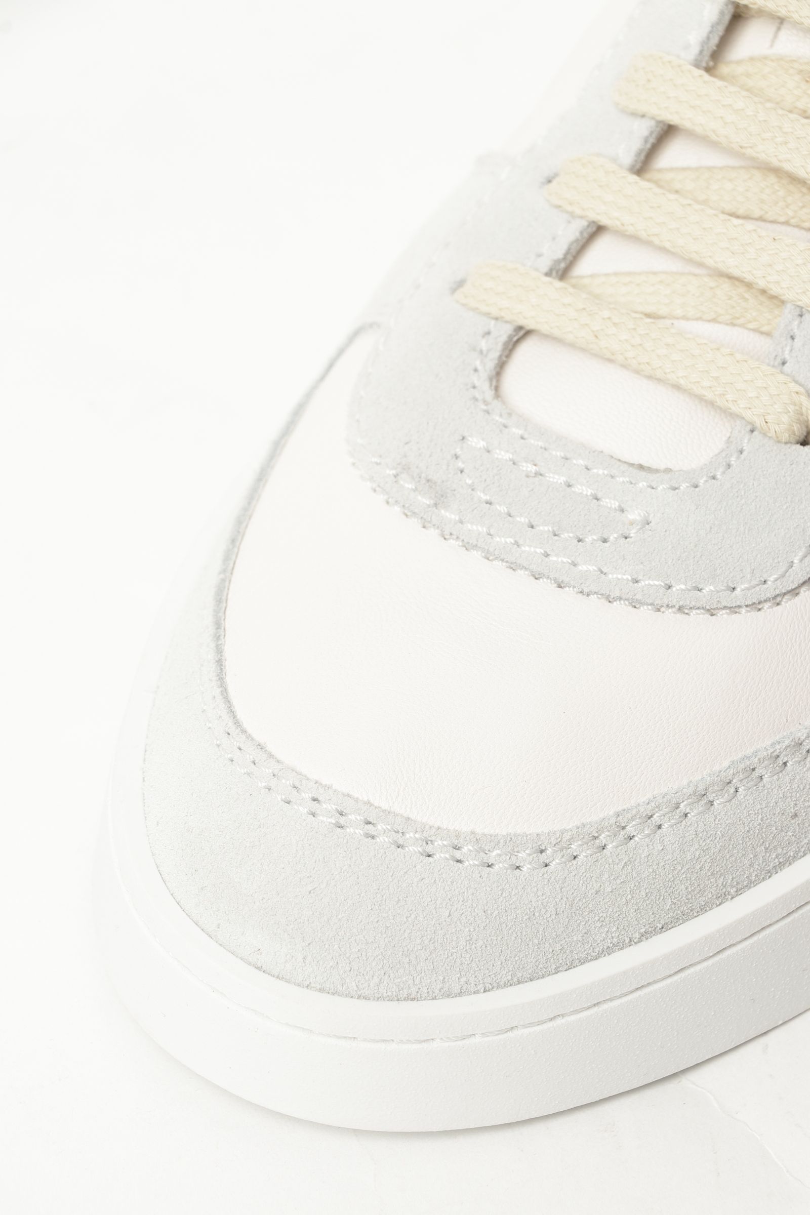 M009 ゴートスムースレザー アンライニング レースアップ スニーカー / ホワイト