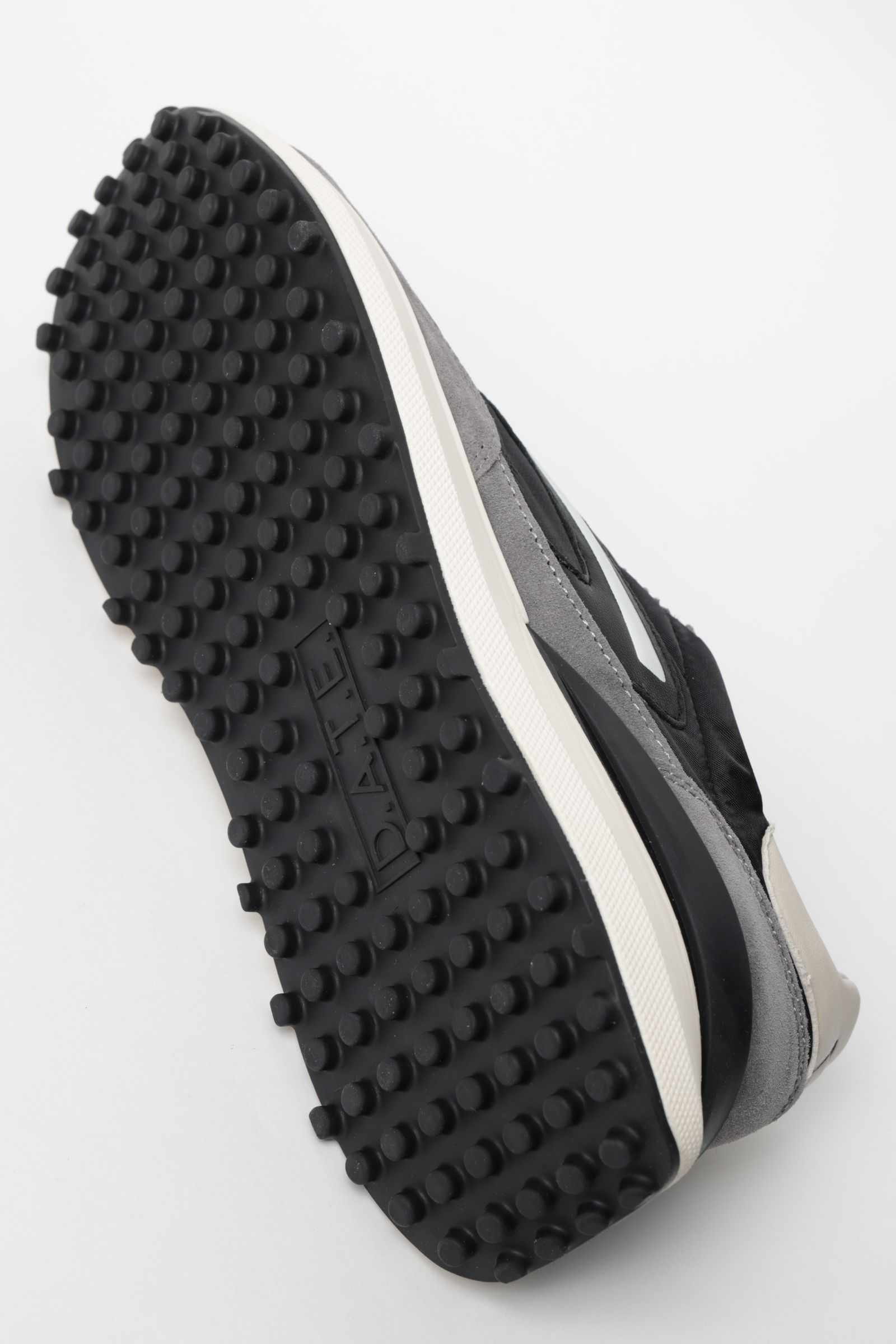 Athleta ナイロン × スウェード ランシュータイプ スニーカー / ブラック × グレー