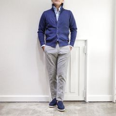 "ZANONE"ニットブルゾンCHIOTOを使用したクリーンで上品なイタリアンkカジュアルスタイル