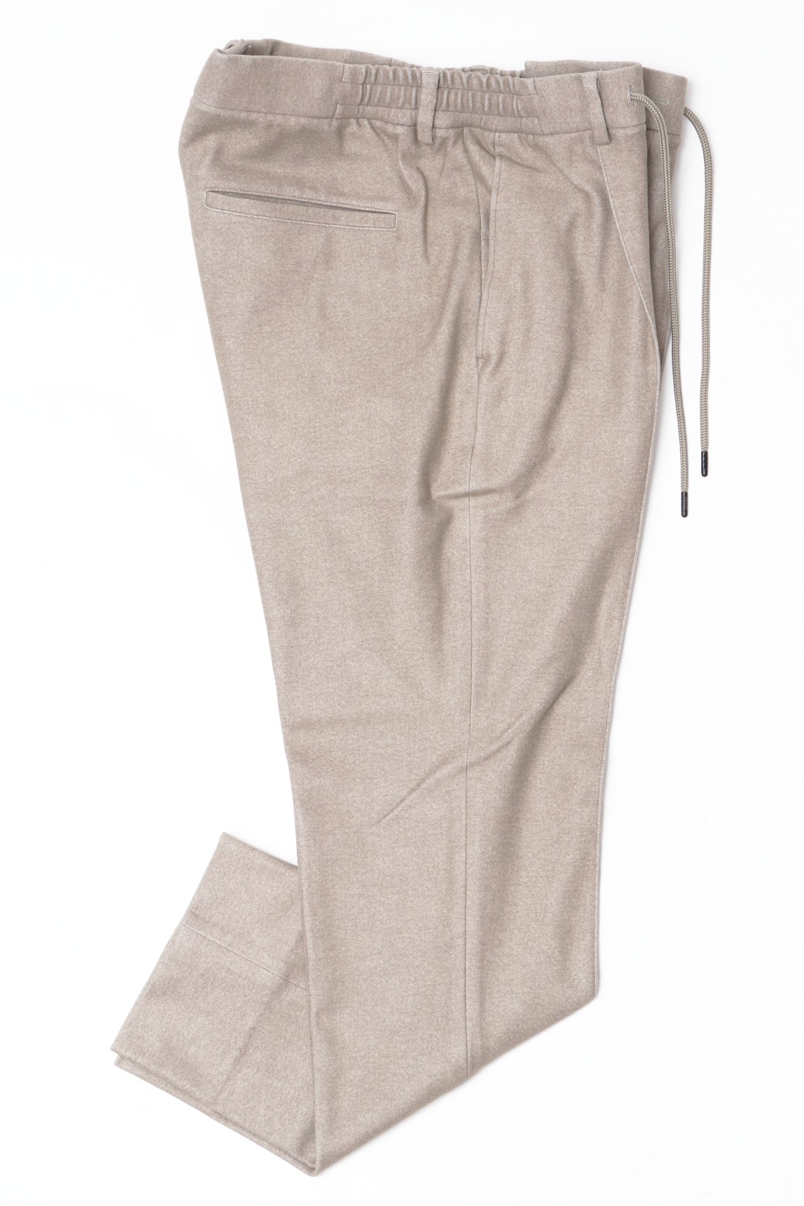 【セットアップあり】"THE FIRST CLASS" CERVINO ウォームジャージ 1プリーツ テーパード イージースラックス / LBEG ライトベージュ