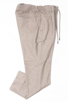 【セットアップあり】"THE FIRST CLASS" CERVINO ウォームジャージ 1プリーツ テーパード イージースラックス / LBEG ライトベージュ