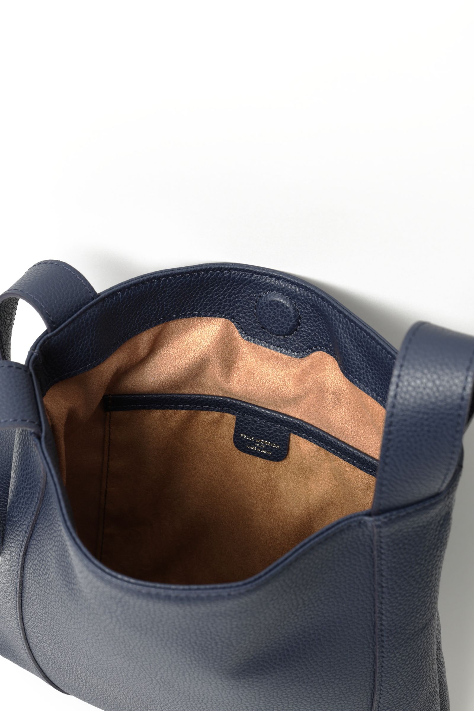 イタリアン シュリンクレザー ワンハンドルバッグ  / ネイビー