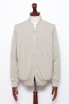 BZ1ML クレープコットン MA-1型 ジップアップニット / ベージュ 0040