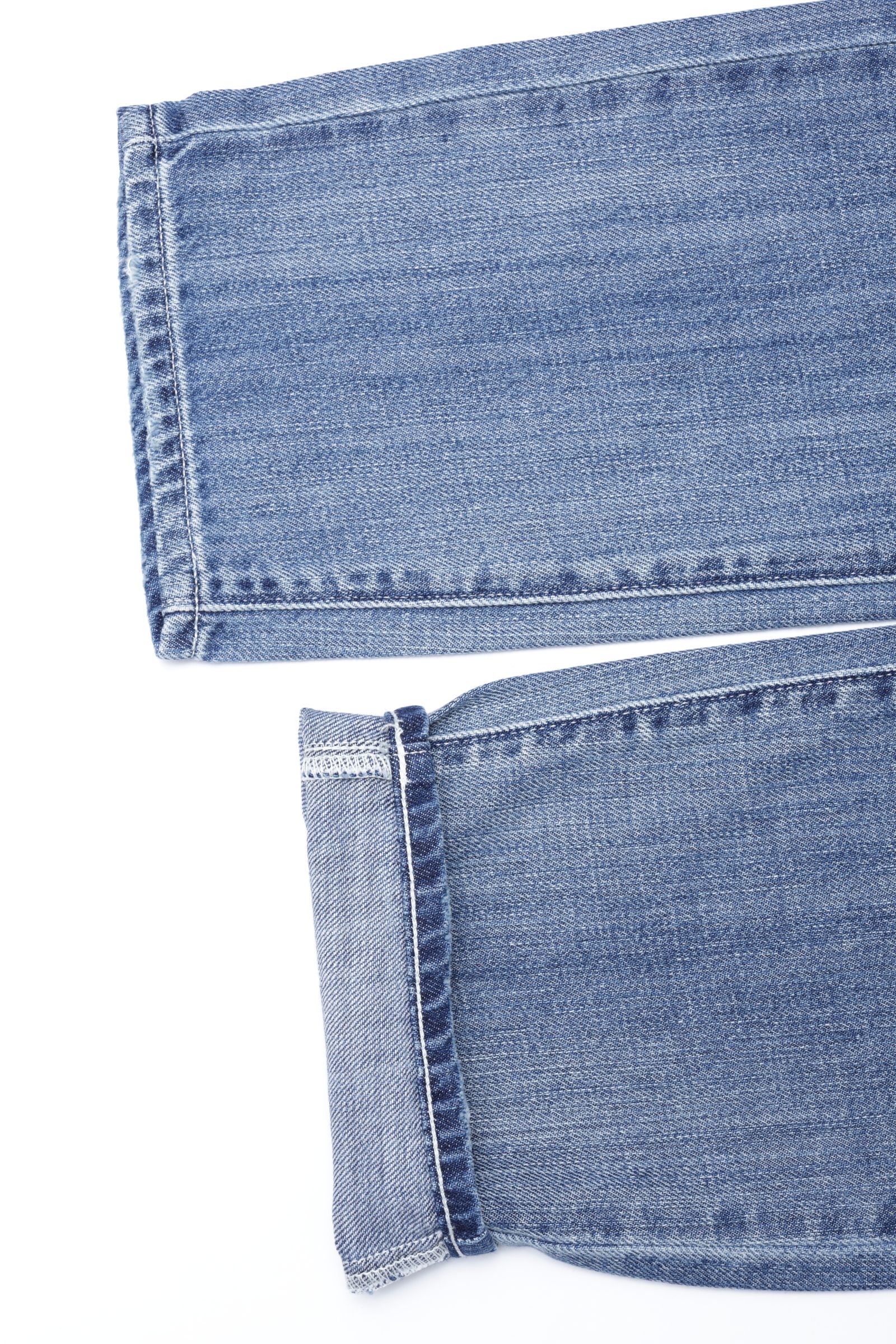 Rhythm+ Easy スリムテーパード シャーリング ハイパーストレッチ ライトオンス デニム / ミディアム インディゴ kita - Air Mid