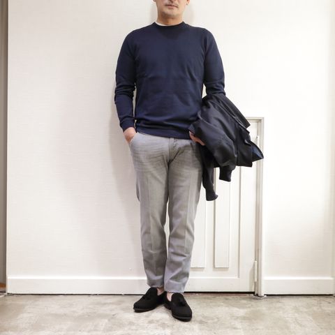 "HERNO"ジップアップスタンドブルゾンを使用した春スタイル