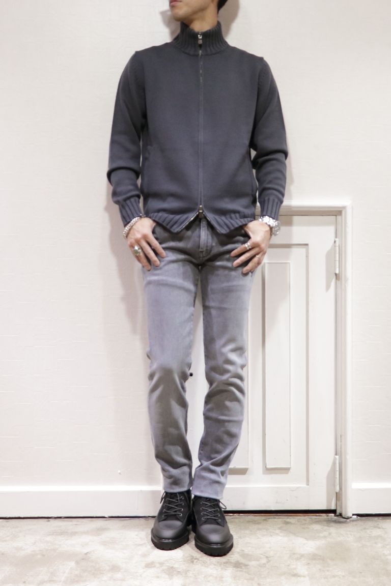PT TORINO SWING SUPERSLIM FIT コットン ポリエステル ストレッチ ウォッシュド ブラック デニムパンツ  ライトグレー BEKKU HOMME