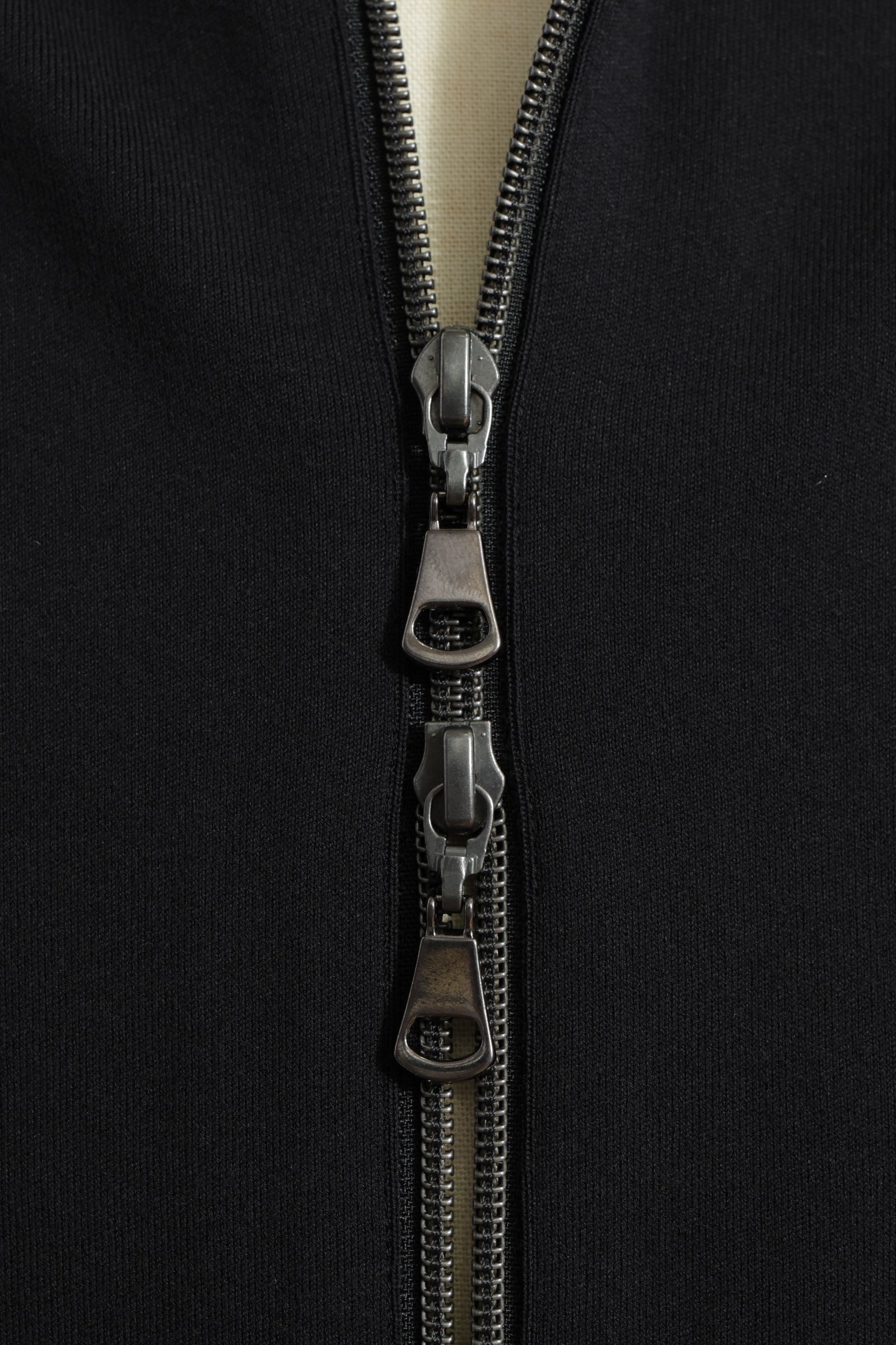 【セットアップあり】arteccoシリーズ #0418 コットン ニット ジップアップパーカー / Black ブラック