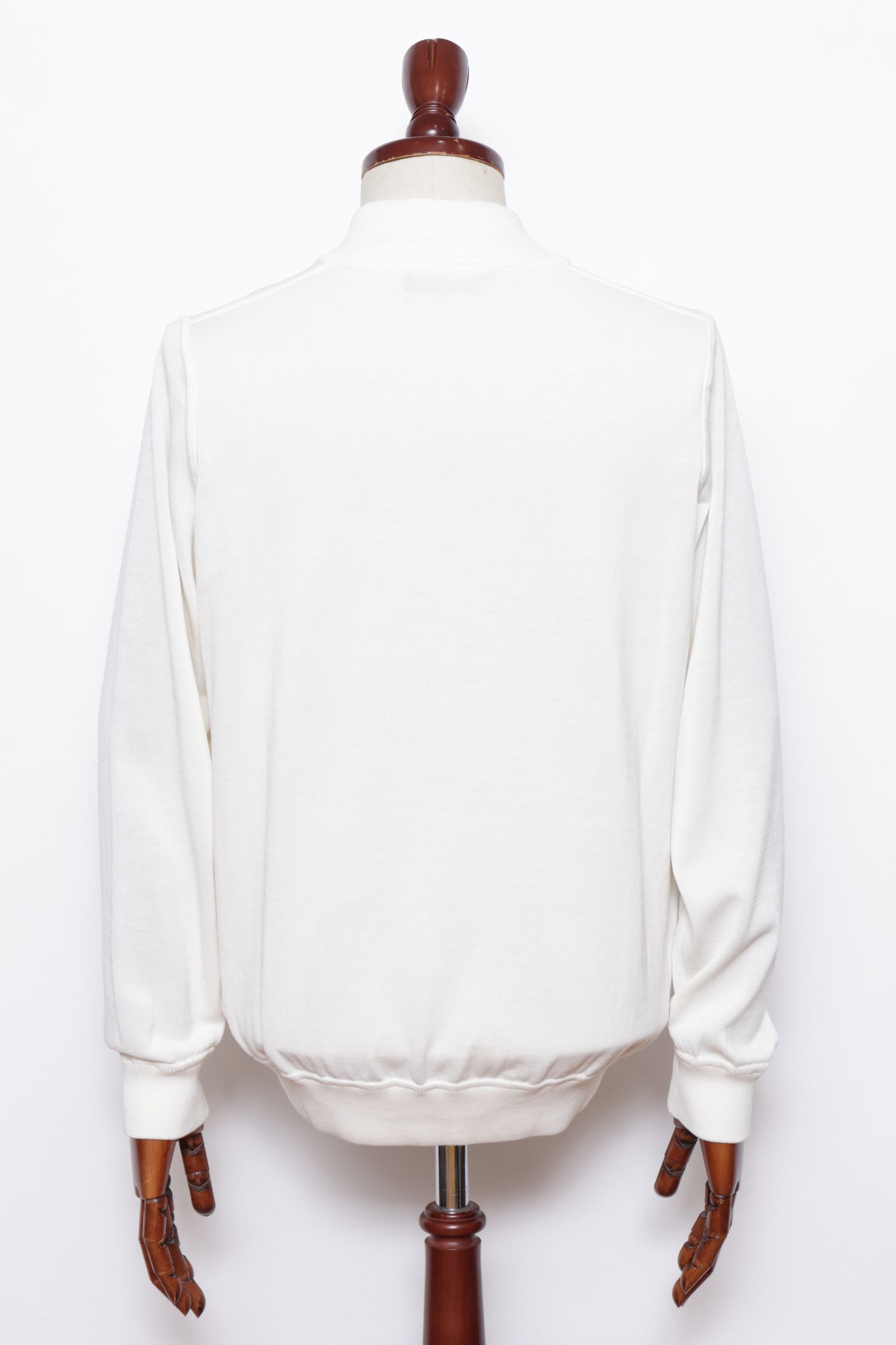 BZ1ML クレープコットン MA-1型 ジップアップニット / アイボリー 0020