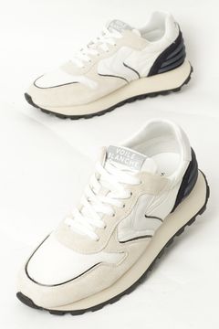 PARIS POWER スエード × ナイロン  スニーカー  / オフホワイト x ブルー
