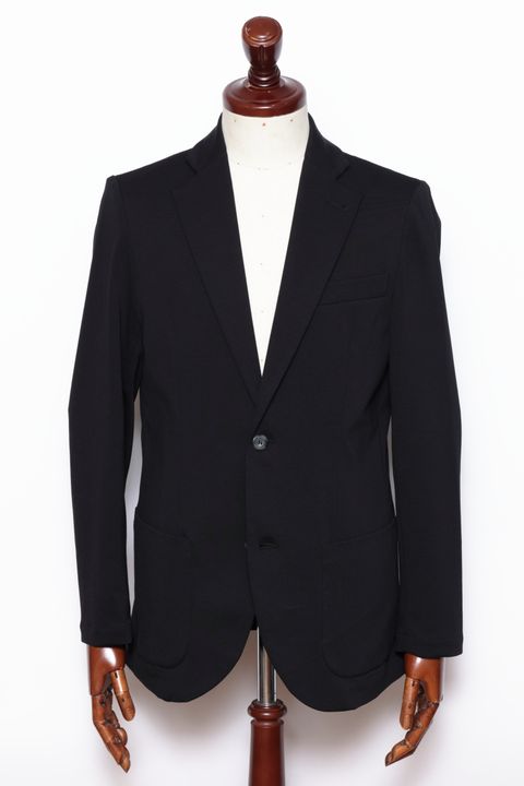 【セットアップあり】 STROZZI L2 A3573 ニューウォッシャブルジャージ 2Bジャケット / ブラック 90