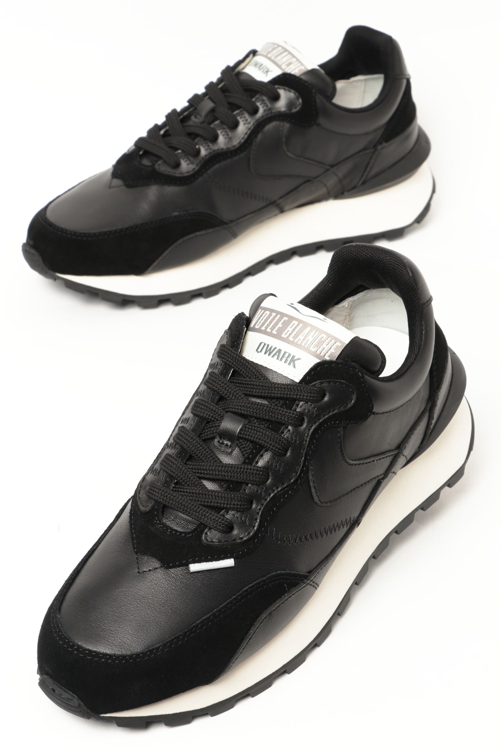 QWARK HYPE MAN カーフレザー × スエード  スニーカー  / ブラック