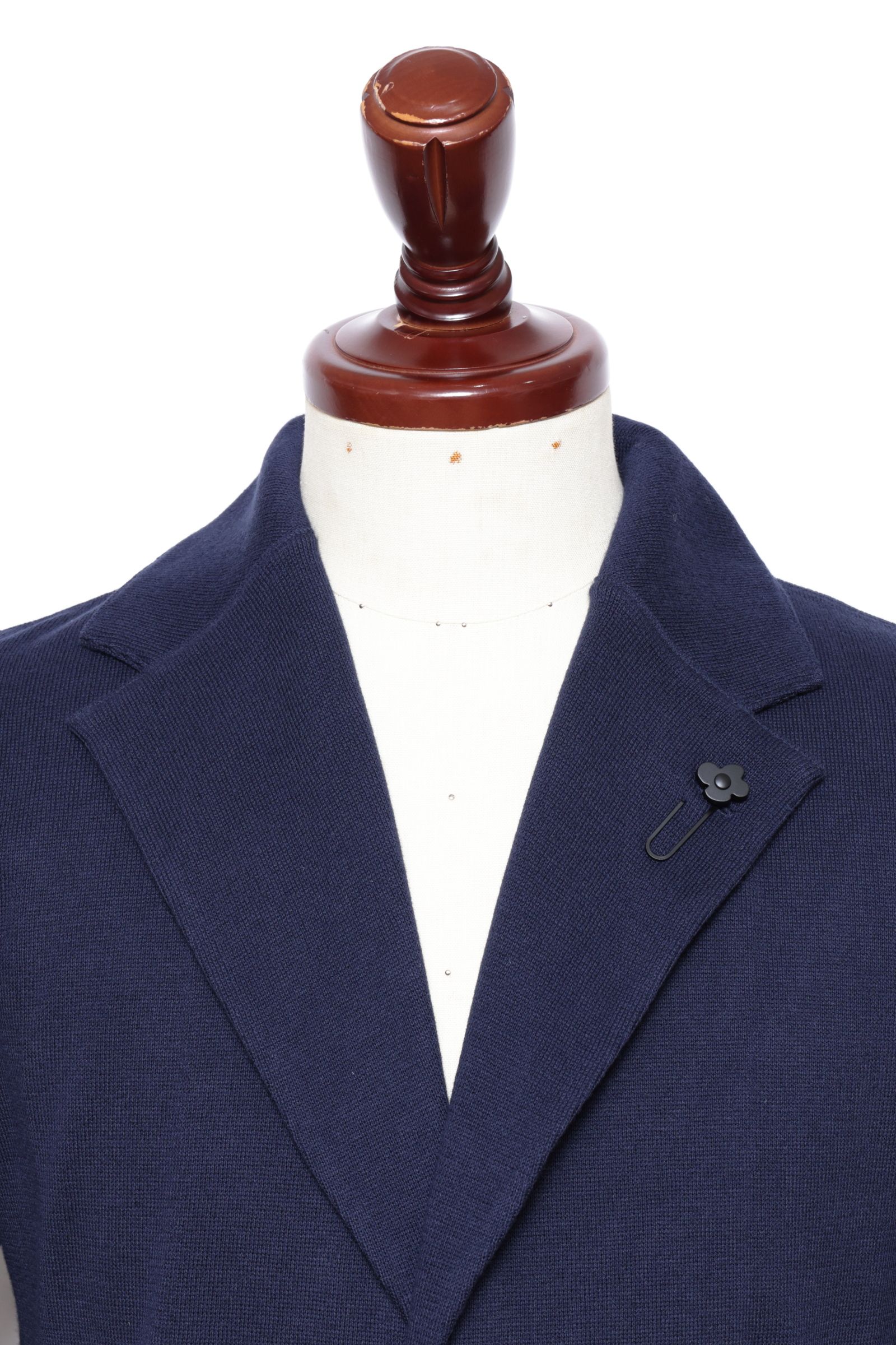 ALJM コットン ニット 2B ジャケット  / ネイビー 0850