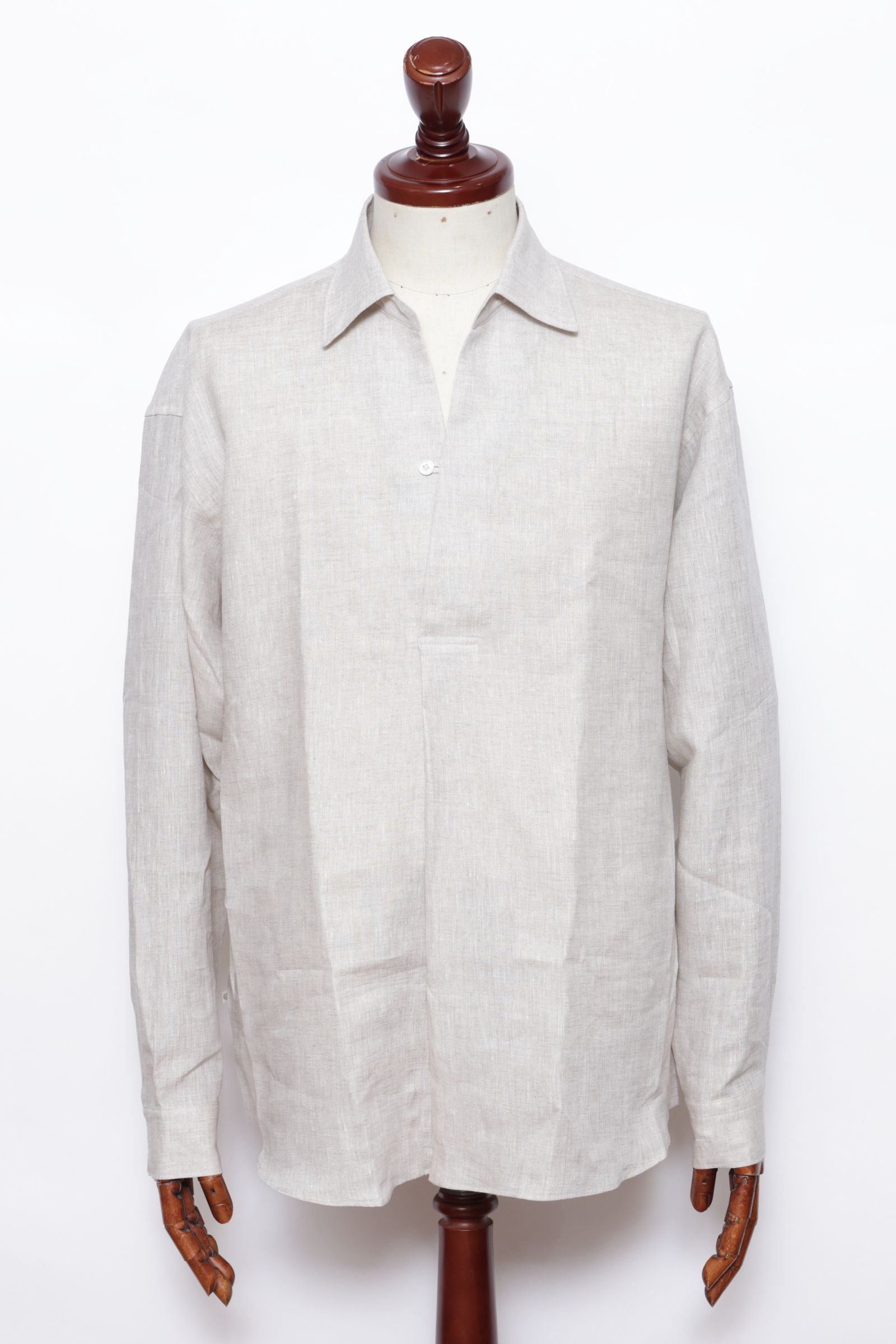 ALBINI LINEN POOL SIDE SHIRT アルビニ社 リネン カプリシャツ / ベージュ