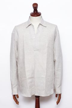 ALBINI LINEN POOL SIDE SHIRT アルビニ社 リネン カプリシャツ / ベージュ