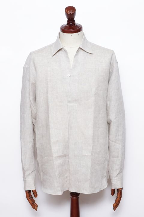 ALBINI LINEN POOL SIDE SHIRT アルビニ社 リネン カプリシャツ / ベージュ
