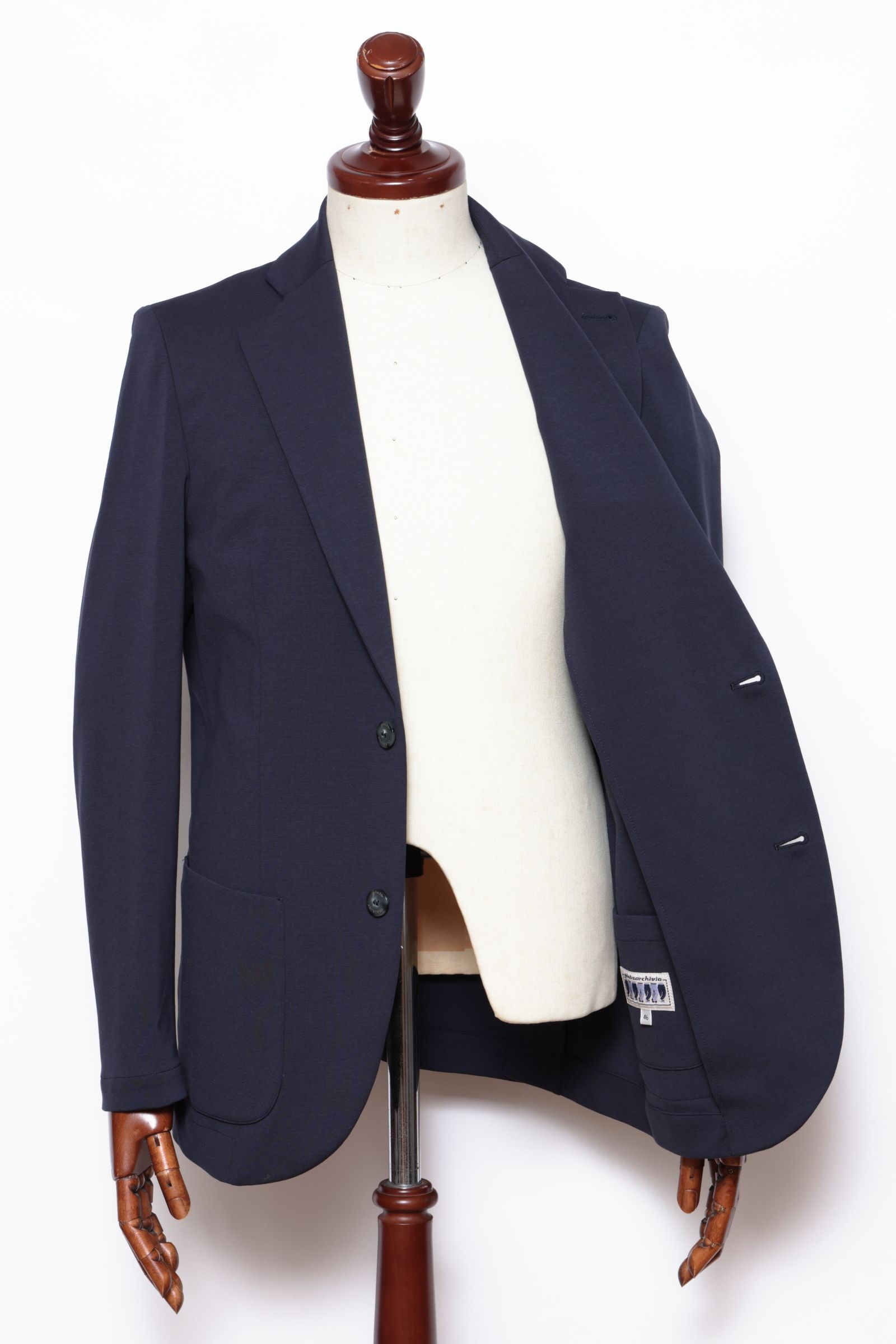 【セットアップあり】 STROZZI L2 A3573 ニューウォッシャブルジャージ 2Bジャケット / ネイビー 80